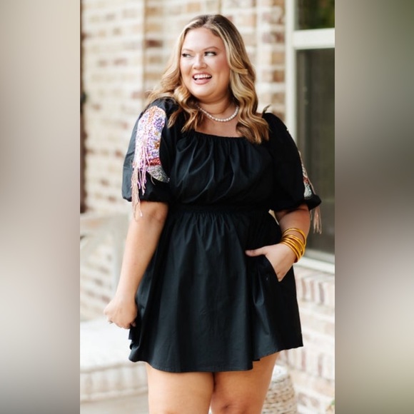 Off Shoulder Sequin Rodeo Dress - Picture 2 of 7